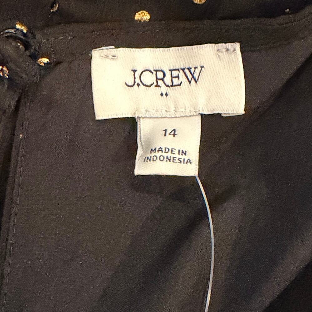 J.Crew Factory Polka Dot Tiered Chiffon Dress LBD Velvet Bow Date Trip CP905 NWT - Picture 14 of 16
